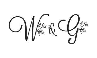 W&G floral ornate letters wedding alphabet characters