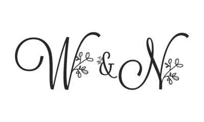 W&N floral ornate letters wedding alphabet characters