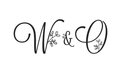 W&O floral ornate letters wedding alphabet characters