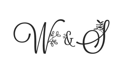 W&S floral ornate letters wedding alphabet characters