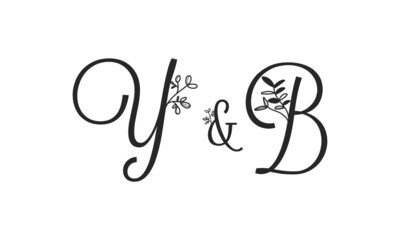 Y&B floral ornate letters wedding alphabet characters