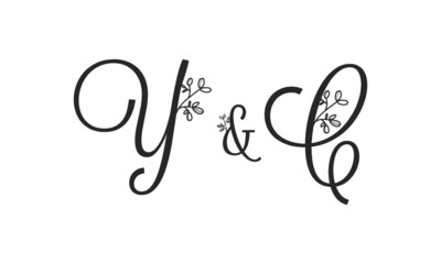 Y&C floral ornate letters wedding alphabet characters