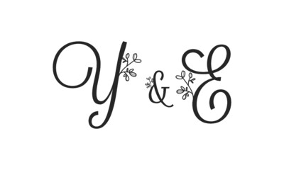 Y&E floral ornate letters wedding alphabet characters