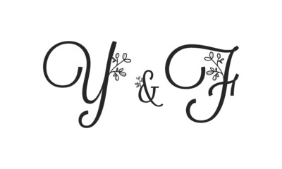Y&F floral ornate letters wedding alphabet characters