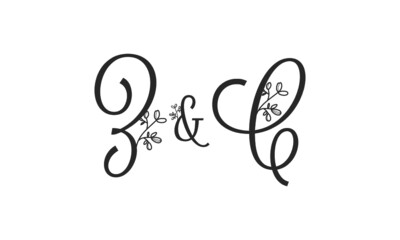 Z&C floral ornate letters wedding alphabet characters