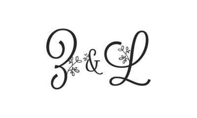 Z&L floral ornate letters wedding alphabet characters
