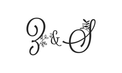 Z&S floral ornate letters wedding alphabet characters