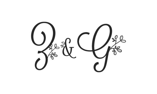 Z&G floral ornate letters wedding alphabet characters