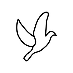 bird dove icon, line style