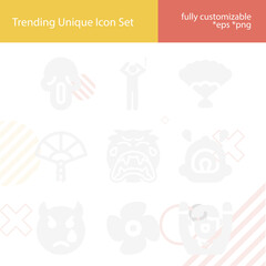 Simple set of screaming related filled icons.