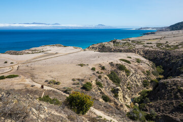 Landscape view of Santa Rosa Island during the day in Channel Islands National Park (California).