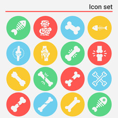 16 pack of bony  filled web icons set