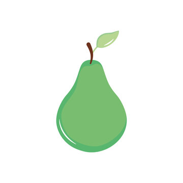 pear fruit icon, flat style
