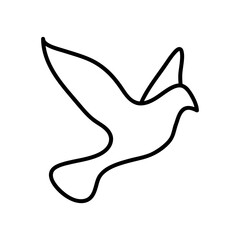 icon of dove bird, line style