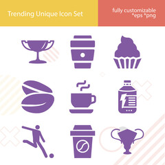 Simple set of brazil related filled icons.
