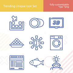 Simple set of digital related lineal icons.