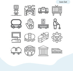 Simple set of carriage related lineal icons.