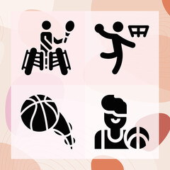 Simple set of court game related filled icons