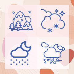 Simple set of come down related lineal icons