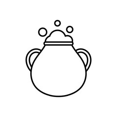 witch cauldron icon, line style