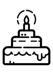 Cake Flat Icon Isolated On White Background