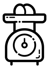 Kitchen Scales Flat Icon Isolated On White Background