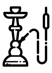 Hookah Flat Icon Isolated On White Background