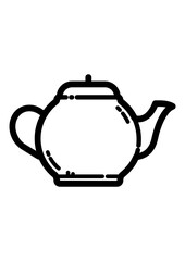 Teapot Flat Icon Isolated On White Background