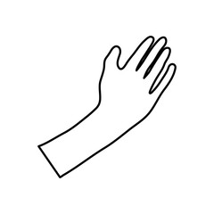 open hand icon image, line style
