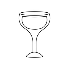 wine glass icon, line style