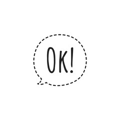 ''Ok'' Word Illustration / Sign / Lettering /To print / For Design