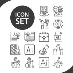 Simple set of participate related lineal icons.