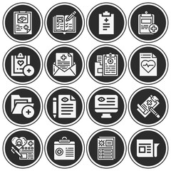 16 pack of bullet train  filled web icons set