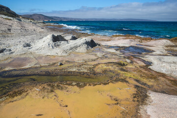 Landscape view of the beach on Santa Rosa Island during the day in Channel Islands National Park (California).