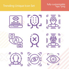 Simple set of apprehension related lineal icons.