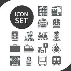 Simple set of passenger related filled icons.