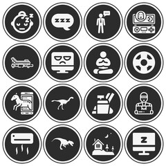 16 pack of calm  filled web icons set