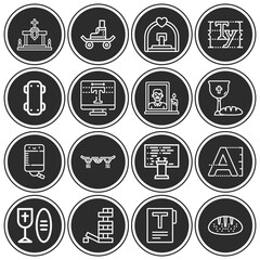 16 pack of pulpit  lineal web icons set