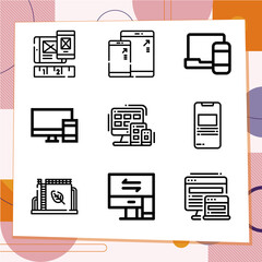 Simple set of 9 icons related to innate