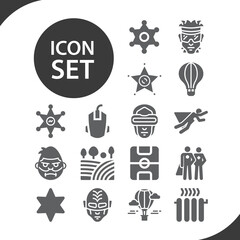 Simple set of marshal related filled icons.