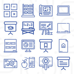 16 pack of analyses  lineal web icons set