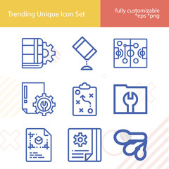 Simple set of instruct related lineal icons.