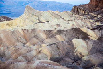 Beautiful landscape of the morning light at Zabriskie Point in Death Valley National Park (California).