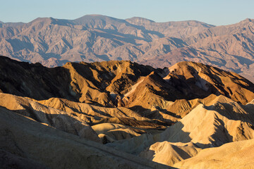 Beautiful landscape of the morning light at Zabriskie Point in Death Valley National Park (California).