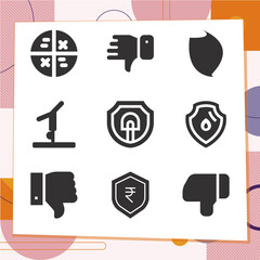 Simple set of 9 icons related to attitude