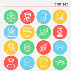 Fototapeta premium 16 pack of scholarly person lineal web icons set