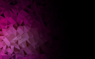 Dark Purple vector shining triangular background.