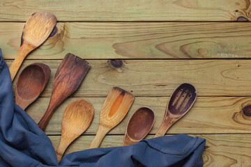 rustic wooden spoons for cook