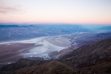 Fototapeta na wymiar Landscape view of Death Valley National Park during sunrise as seen from Dantes View (California).