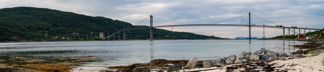 Bridge connecting islands in Lofoten archipelago, Northern Norway.